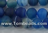 CAG9332 15.5 inches 8mm round matte line agate beads wholesale