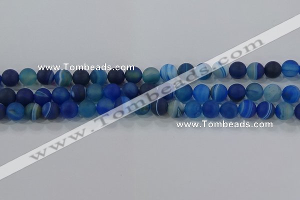 CAG9332 15.5 inches 8mm round matte line agate beads wholesale