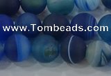 CAG9333 15.5 inches 10mm round matte line agate beads wholesale