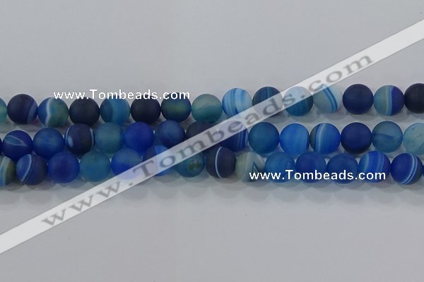 CAG9334 15.5 inches 12mm round matte line agate beads wholesale