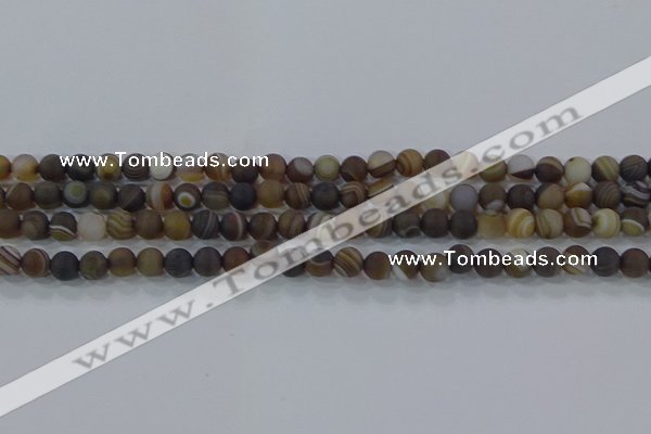 CAG9337 15.5 inches 6mm round matte line agate beads wholesale