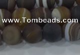 CAG9339 15.5 inches 10mm round matte line agate beads wholesale