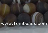 CAG9340 15.5 inches 12mm round matte line agate beads wholesale