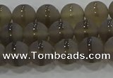 CAG9344 15.5 inches 8mm round matte grey agate beads wholesale