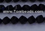 CAG9351 15.5 inches 6mm faceted nuggets black agate beads