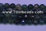 CAG9360 15.5 inches 4mm faceted round moss agate beads wholesale