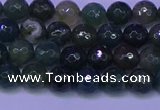 CAG9361 15.5 inches 6mm faceted round moss agate beads wholesale