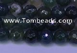 CAG9362 15.5 inches 8mm faceted round moss agate beads wholesale