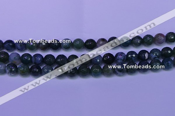 CAG9364 15.5 inches 12mm faceted round moss agate beads wholesale