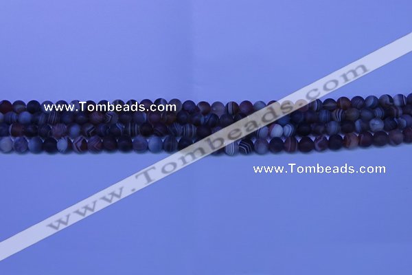 CAG9370 15.5 inches 4mm round matte botswana agate beads