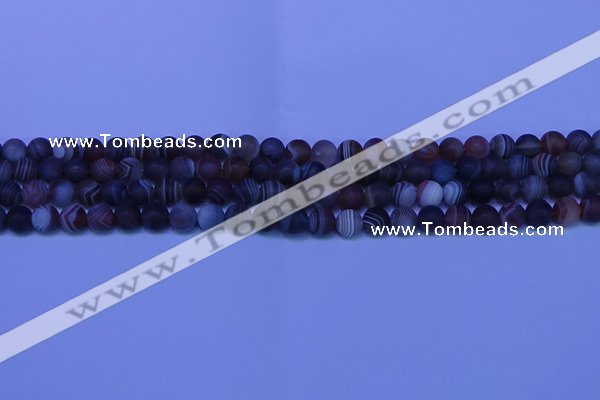 CAG9371 15.5 inches 6mm round matte botswana agate beads