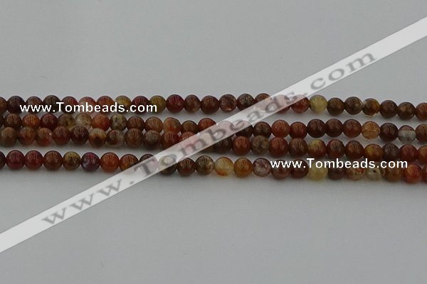 CAG9391 15.5 inches 6mm round red moss agate beads wholesale