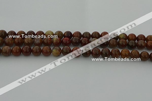 CAG9392 15.5 inches 8mm round red moss agate beads wholesale