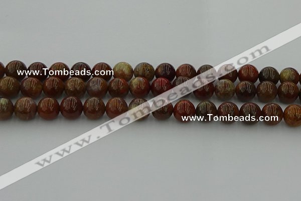 CAG9393 15.5 inches 10mm round red moss agate beads wholesale