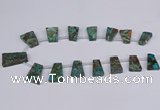 CAG9415 Top drilled 18*25mm - 22*32mm trapezoid ocean agate beads