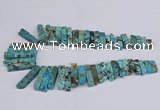 CAG9416 Top drilled 8*18mm - 10*50mm sticks ocean agate beads