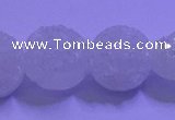 CAG9428 7.5 inches 10mm coin white plated druzy agate beads