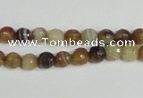 CAG944 16 inches 6mm faceted round madagascar agate gemstone beads