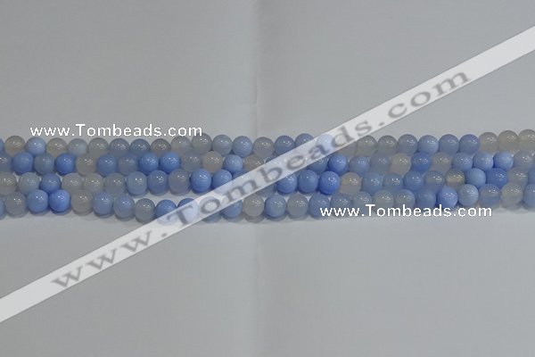 CAG9445 15.5 inches 4mm round blue agate beads wholesale