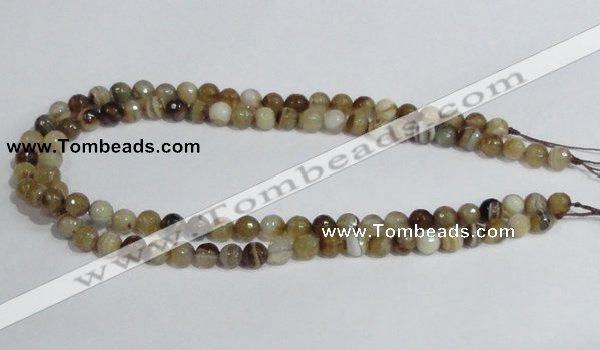 CAG945 16 inches 8mm faceted round madagascar agate gemstone beads