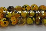 CAG9452 15.5 inches 8mm faceted round fire crackle agate beads