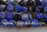 CAG9461 15.5 inches 6mm faceted round fire crackle agate beads