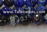 CAG9462 15.5 inches 8mm faceted round fire crackle agate beads