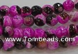 CAG9466 15.5 inches 6mm faceted round fire crackle agate beads