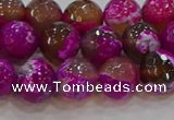 CAG9468 15.5 inches 10mm faceted round fire crackle agate beads