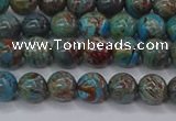 CAG9471 15.5 inches 4mm round blue crazy lace agate beads