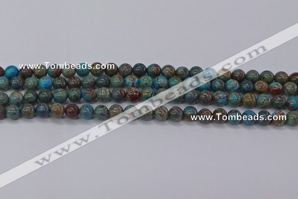 CAG9472 15.5 inches 6mm round blue crazy lace agate beads