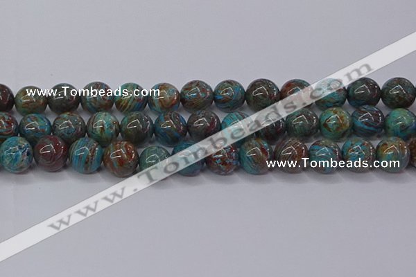 CAG9475 15.5 inches 12mm round blue crazy lace agate beads