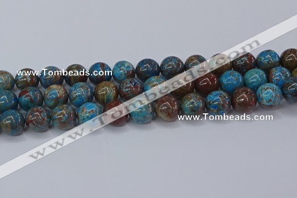 CAG9476 15.5 inches 14mm round blue crazy lace agate beads