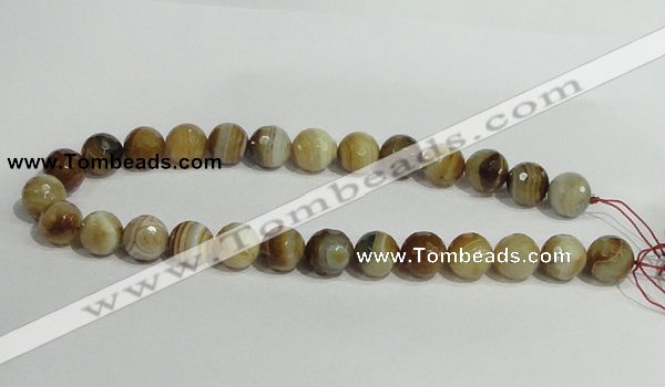 CAG948 16 inches 14mm faceted round madagascar agate gemstone beads