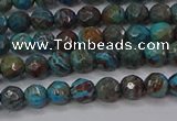 CAG9480 15.5 inches 4mm faceted round blue crazy lace agate beads