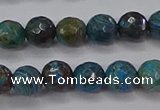 CAG9481 15.5 inches 6mm faceted round blue crazy lace agate beads