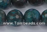 CAG9486 15.5 inches 16mm faceted round blue crazy lace agate beads