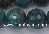 CAG9487 15.5 inches 18mm faceted round blue crazy lace agate beads