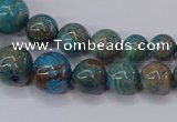 CAG9490 15.5 inches 6mm - 16mm round blue crazy lace agate beads