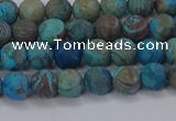 CAG9493 15.5 inches 6mm round matte blue crazy lace agate beads