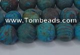 CAG9495 15.5 inches 10mm round matte blue crazy lace agate beads