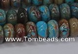 CAG9500 15.5 inches 5*8mm rondelle blue crazy lace agate beads