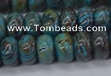 CAG9501 15.5 inches 6*10mm rondelle blue crazy lace agate beads
