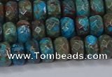 CAG9504 15.5 inches 5*8mm faceted rondelle blue crazy lace agate beads