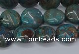 CAG9514 15.5 inches 12mm flat round blue crazy lace agate beads