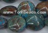 CAG9517 15.5 inches 18mm flat round blue crazy lace agate beads