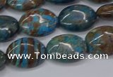 CAG9521 15.5 inches 12*16mm oval blue crazy lace agate beads