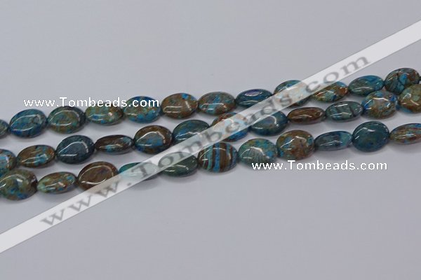 CAG9521 15.5 inches 12*16mm oval blue crazy lace agate beads