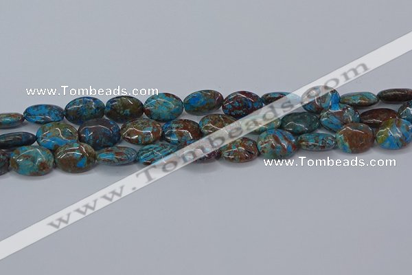 CAG9522 15.5 inches 13*18mm oval blue crazy lace agate beads