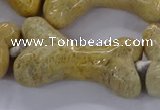 CAG9537 15.5 inches 22*40mm - 25*45mm bone chrysanthemum agate beads